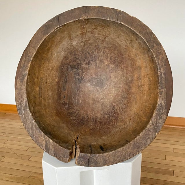 Antique Primitive Hand Carved Wood Bowl For Sale In Seattle - Image 6 of 10