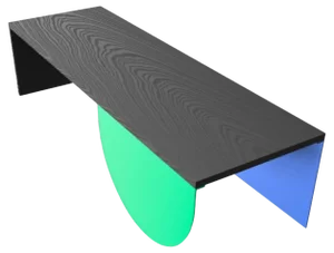 Green and Blue Babel One Coffee Table by Babel Brune