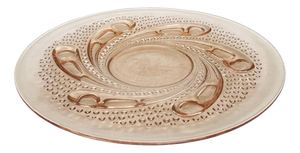 Art Deco Vide-Poche in Pink Engraved Glass, 1930s