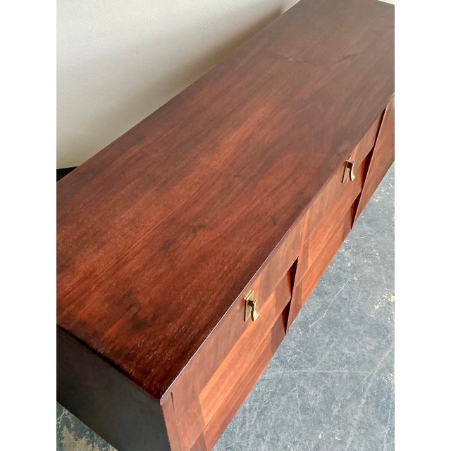 Vintage Midcentury Louvered Dresser For Sale - Image 4 of 12