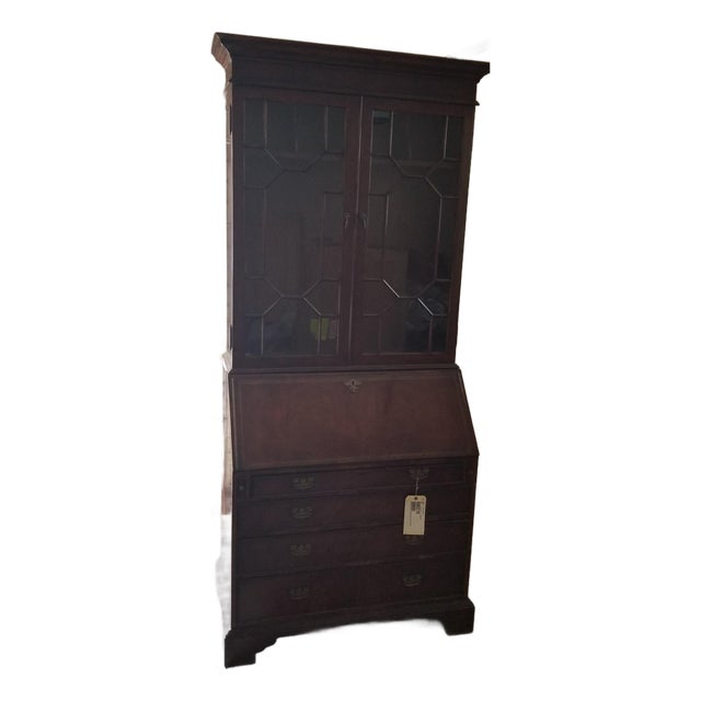 Jonathan Charles 492260-Mah Georgian Mahogany Secretary Bookcase For Sale