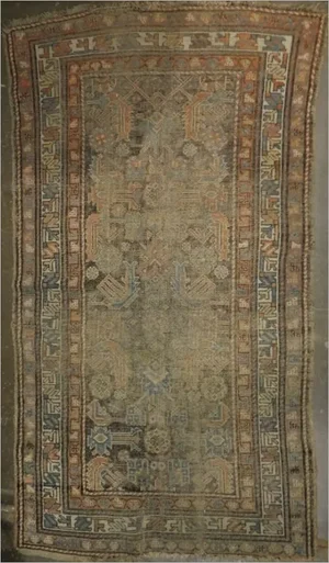 Distressed Antique Persian Rug- 6'3"x 3'6"