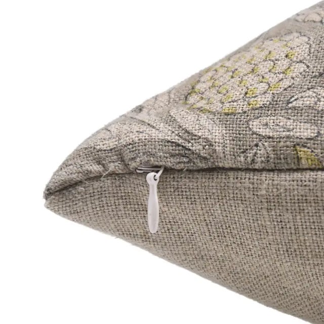 Art Deco Fabdivine Handcrafted Block Print Cushion Cover 12x20 Inch Thick Linen-Merakhi For Sale - Image 3 of 5