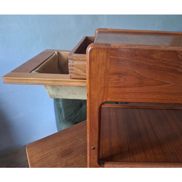 Teak Multifunction Serving Bar Cart, Denmark 1960s For Sale - Image 11 of 13