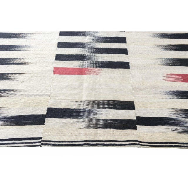 Handwoven Kilim Rug in Striped Pattern For Sale - Image 4 of 7