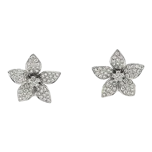 1.48 Ct Flowered Diamond Earrings - 2 Pieces
