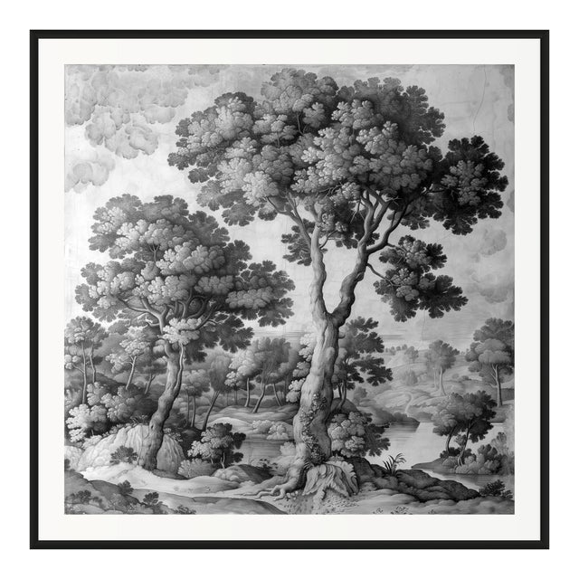 20" X 20" Grisaille Landscape Original Print 16th Century Style For Sale