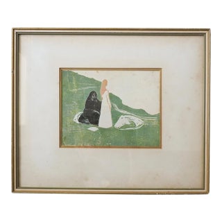 Mid 20th Century Edvard Munch Print Two Women on the Shore For Sale