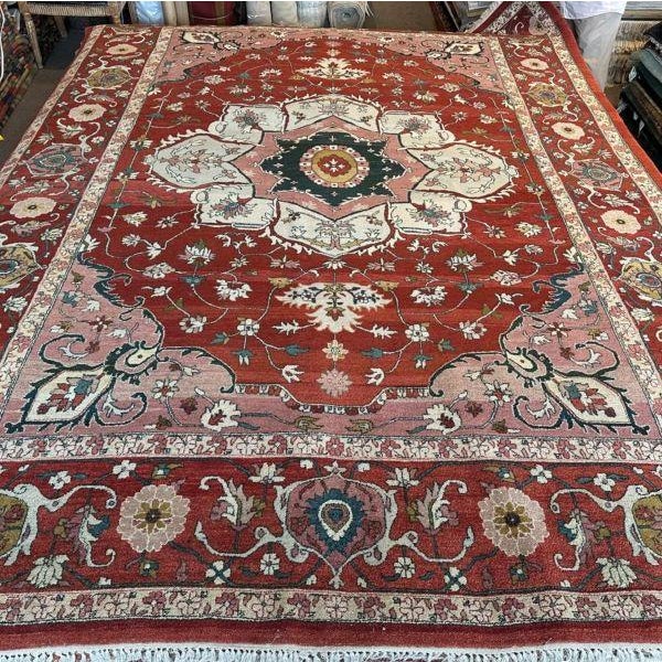 Turkish A Contemporary Turkish Rug Inspired by Serapi Design | 9x12 For Sale - Image 3 of 4