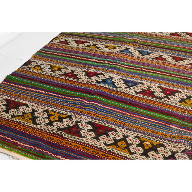 Brick Red One a Kind Vintage Anatolian Kilim Rug For Sale - Image 8 of 11