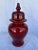 Beautiful Burgundy Ginger Jar, perfect for display on a entry table. 12.5in h x 6 I also have a navy blue and yellow one...