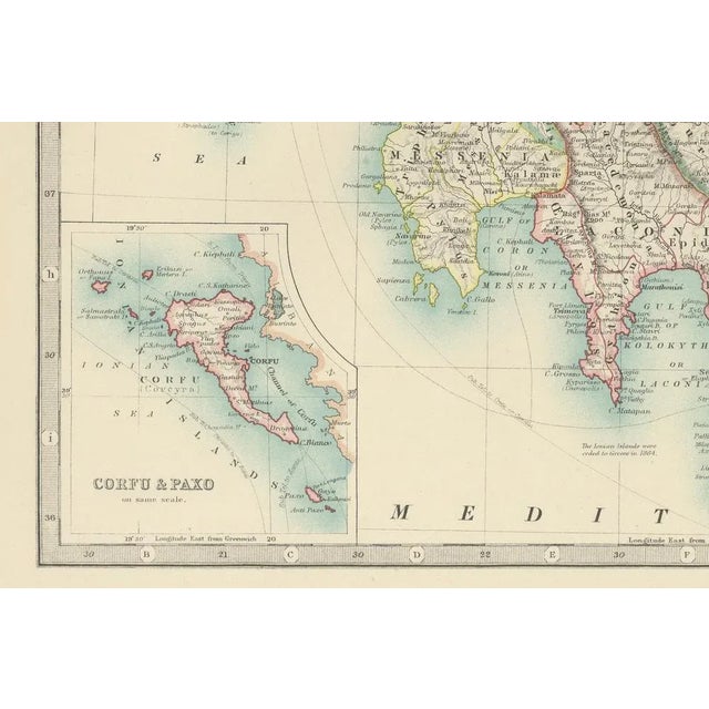 Antique Map of Greece and the Cyclades by Aeg, 1903 For Sale - Image 6 of 10