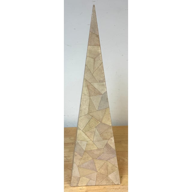 Late 20th Century Large Inlaid Specimen Shagreen Obelisk Attributed to R & Y Augousti For Sale - Image 5 of 14