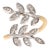 Natural Diamond 0.28 Carat Leaf Wrap White Gold Yellow Gold Statement Ring, Size 7.5 For Sale