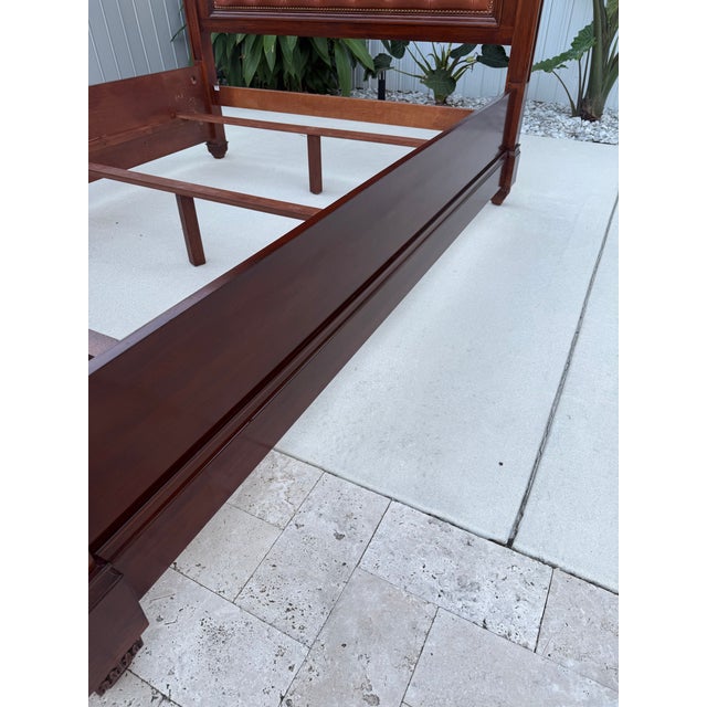 Ralph Lauren Continental Queen Tufted Leather Bed For Sale - Image 10 of 12