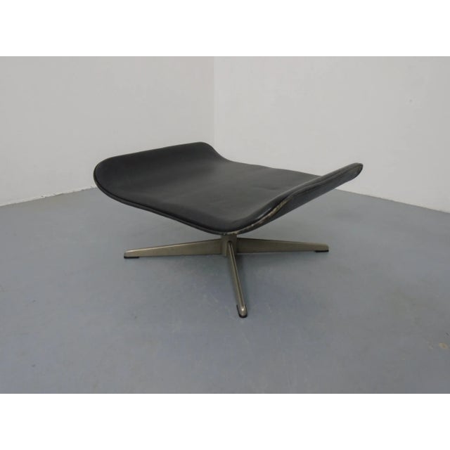 Metal Black Leather Ottoman, Germany, 1960s For Sale - Image 7 of 13
