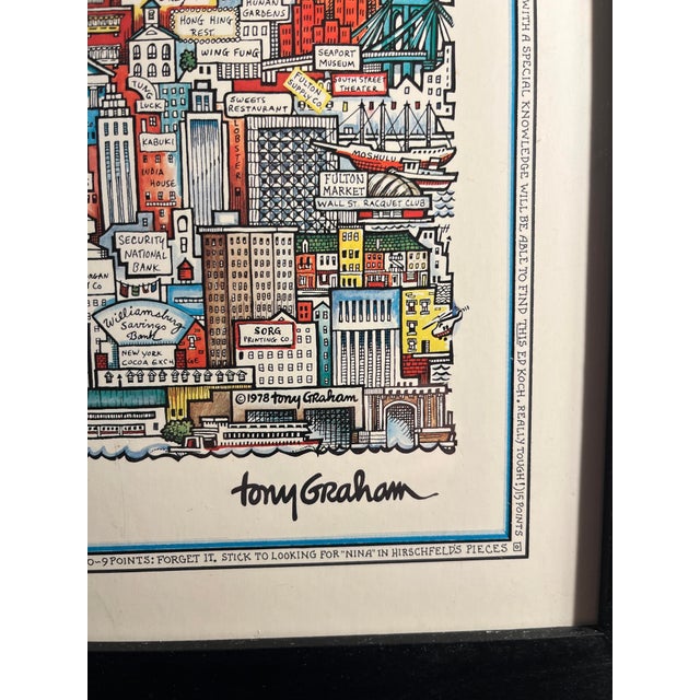 1978 Tony Graham "Manhattan" New York Vintage Framed Cardboard Print For Sale - Image 9 of 12