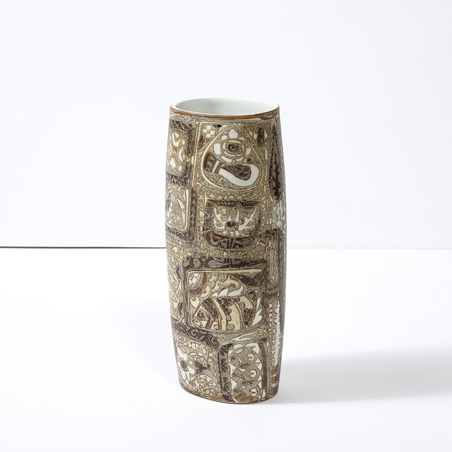 Ceramic Mid-Century Modernist Ceramic Vase by Johanne Gerber for Royal Copenhagen For Sale - Image 7 of 12