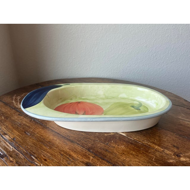 Late 20th Century Late 20th Century JRM Ceramica Handpainted Casserole Serveware Oval Dish 15” Made in Italy For Sale - Image 5 of 8