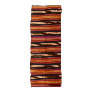 Vintage Decorative Striped Kilim Rug - 4`11" X 9`10" For Sale