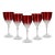Late 20th Century Baccarat Harcourt 1841 Ruby Red Crystal Wine Goblets – Set of 6 For Sale