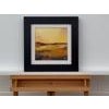 Black Orange & Golden Yellow Abstract Landscape by Contemporary British Artist Art measures 8 x 8 inches Frame measures...