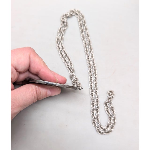 Silver Vintage 1970s Signed Napier Silvertone Round Horoscope Pendant Necklace For Sale - Image 8 of 18