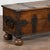 Brown 19th Century Flat Top Pine Trunk With Wrought Iron Details, Sweden For Sale - Image 8 of 11