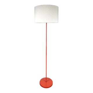 Mid Century Modern Red / Orange Stick Floor Lamp For Sale