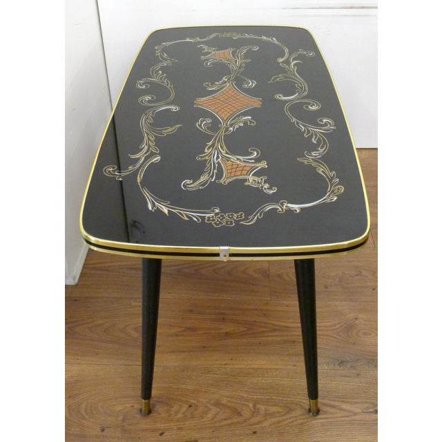 1960s Large Coffee Table with Rococo Decor and Tapered Legs, 1960s For Sale - Image 5 of 14