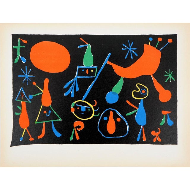 Joan Miro (after) People in the stars, 1949 Lithograph and stencil after an oil by Miro (Ateliers de Daniel Jacomet) On...