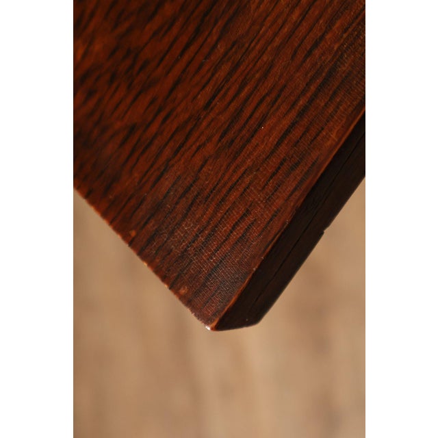 Early 20th Century Antique Arts And Crafts Style Solid Oak Console Table With Drawer For Sale - Image 5 of 18