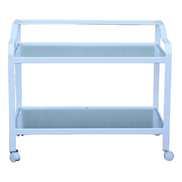 Post Modern Two-Tier Patio Serving Bar Cart For Sale