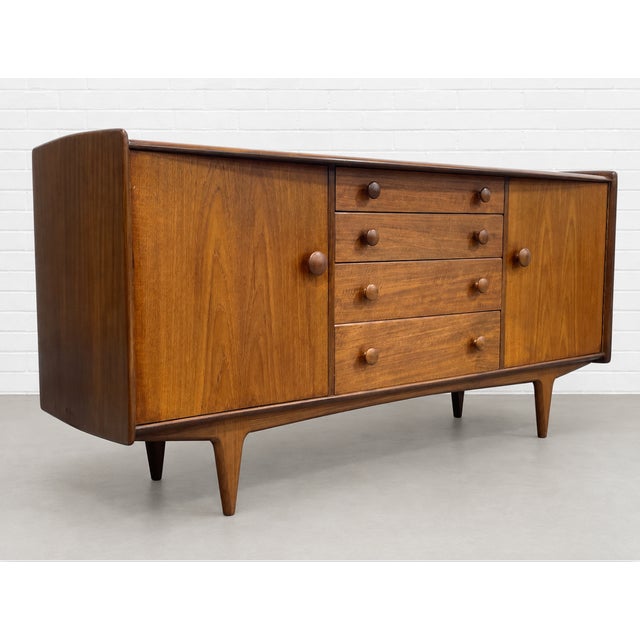 1960s Mid Century Modern Teak Credenza by A. Younger Ltd. | Vintage Sideboard, Made in England, C. 1960’s For Sale - Image 5 of 15