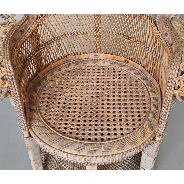 Wood Emmanuelle Peacock Armchair, 1970s For Sale - Image 7 of 11