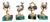 Italian Gilt 800 Silver Zodiac Place Card Holders with Malachite, 1950s, Set of 4 For Sale