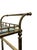 Metal Vintage Regency Style Brass & Glass Three-Tier Bar Cart With Large Casters For Sale - Image 7 of 8