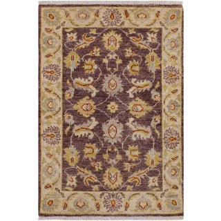 1990s Vintage Contemporary Ziegler Kafkaz Brown/Ivory Wool Rug - 2′ × 2′11″ For Sale