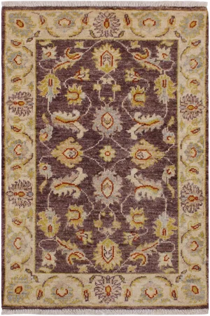1990s Vintage Contemporary Ziegler Kafkaz Brown/Ivory Wool Rug - 2′ × 2′11″