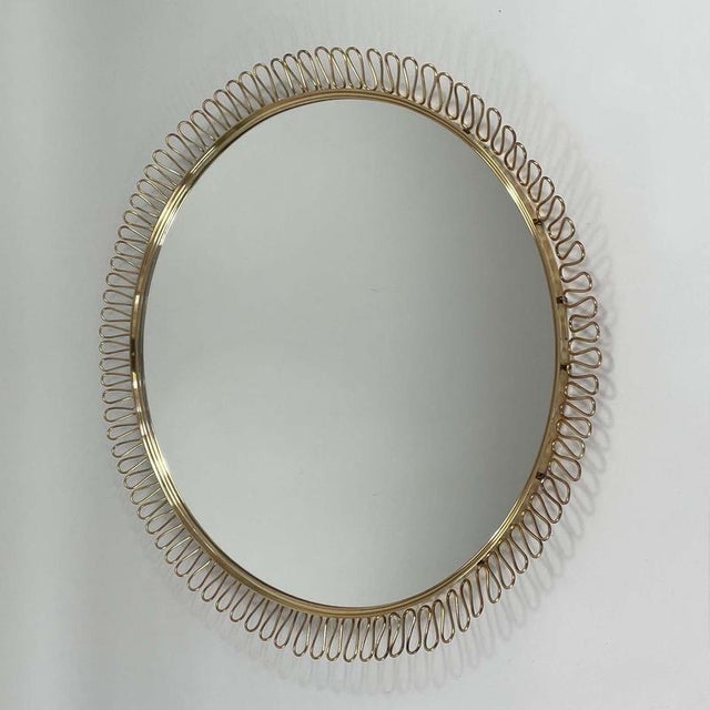 Large Brass Loop Wall Mirror by Josef Frank, Sweden, 1950s For Sale - Image 11 of 12