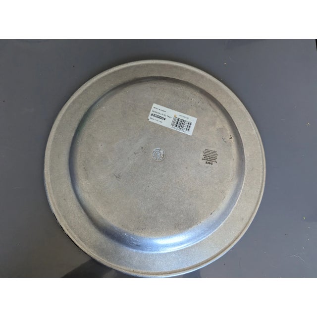 Contemporary 90's Wilton Armetale Reggae Pattern Round Large Serving Plate For Sale - Image 3 of 3