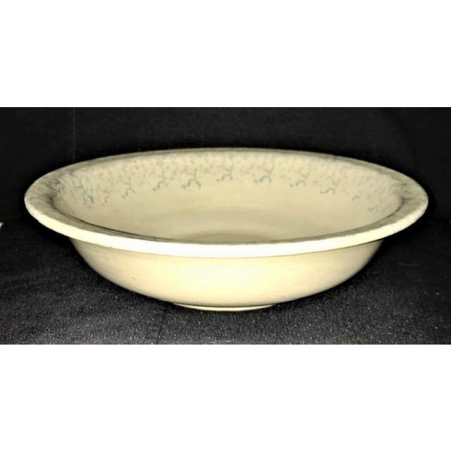 Vintage C.1930s Roseville Pottery Blue Spongeware Wash Basin and