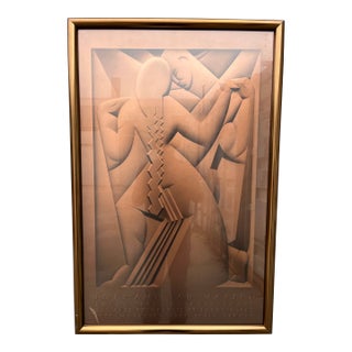 An & Joël Martel 1925 Paris International Exhibition of the Decorative Arts and Industries Framed Art Deco Poster. For Sale
