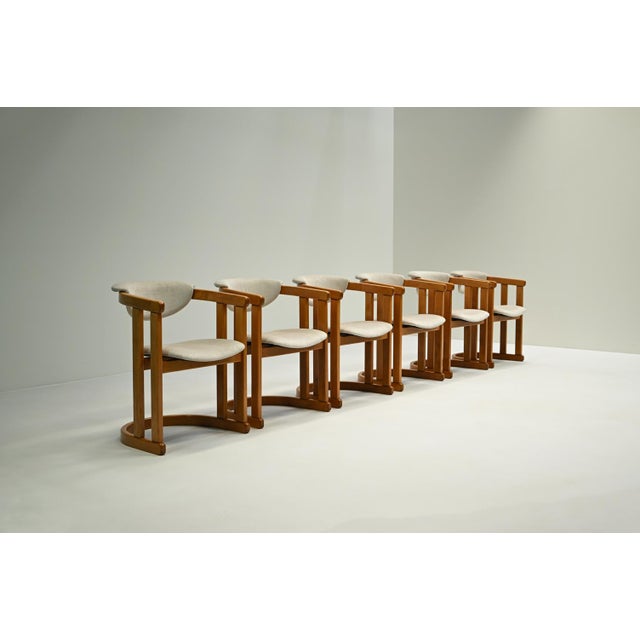 Brown Vintage German Curved Beech Dining Chairs, 1960s, Set of 6 For Sale - Image 8 of 10