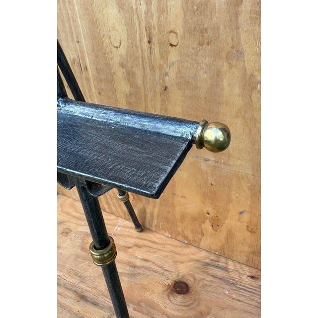 Brass Very Fine Vintage Ornate Steel and Brass Art Painting Easel in the Manner of Maison Jansen For Sale - Image 8 of 12