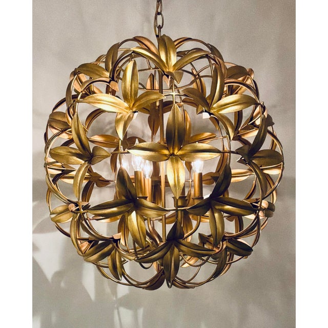 Modern Currey & Company Modern Gold Orb Helenium Chandelier For Sale - Image 3 of 7