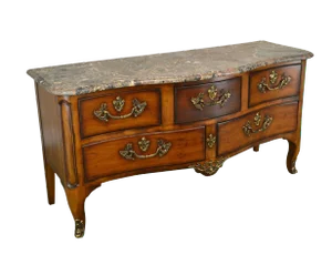 Henredon French Louis XV Style Large Marble Top Commode Chest