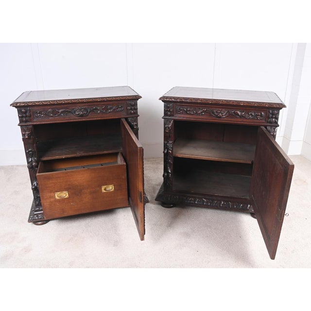 Antique German Black Forest Animal Carved Side Cabinets, 1860s, Set of 2 For Sale - Image 11 of 18