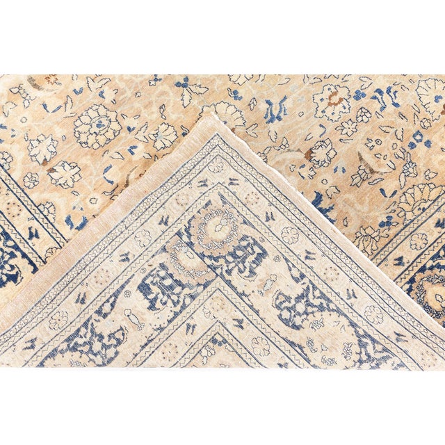 Authentic 19th Century Persian Tabriz Handmade Wool Rug For Sale - Image 4 of 9