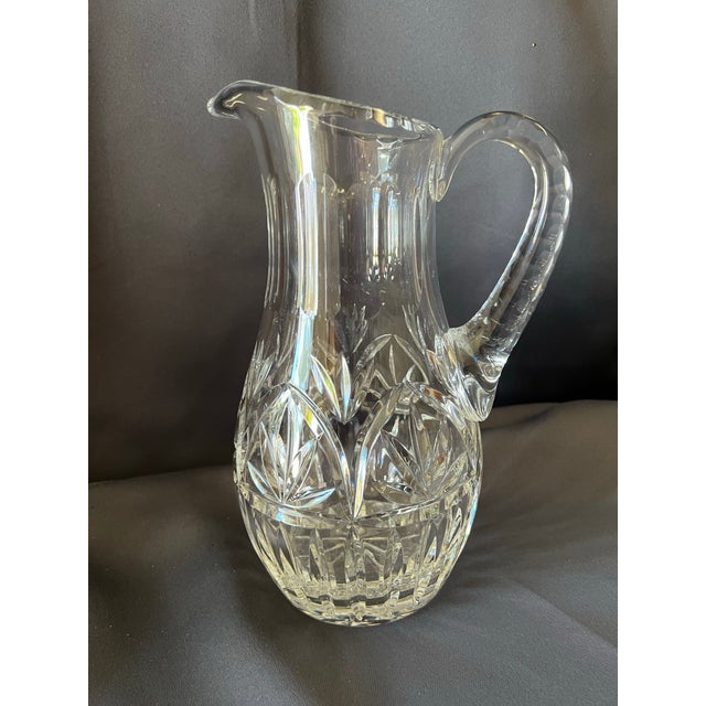 Early 20th Century Antique American Brilliant Cut Crystal Pitcher Hobstar Pattern For Sale - Image 5 of 12